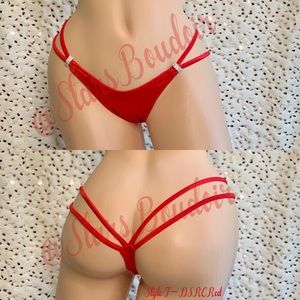 New Dance Wear 💋Red💋 Double Strap Y-Back Thong